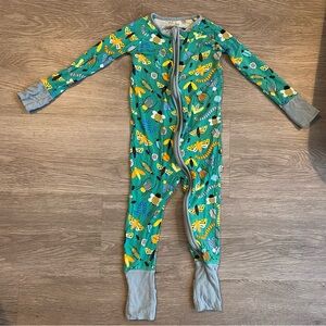 Little Sleepies 12-18 months Snug as‎ a Bug Zippy Pajama Bamboo Green Comfort